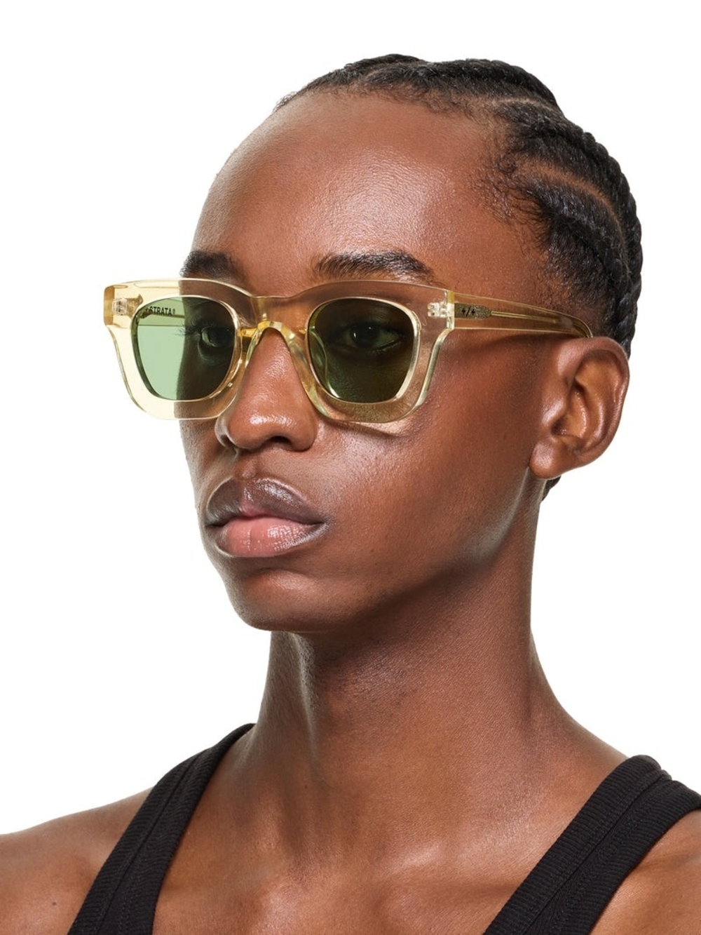 STRATA Sunglasses Champagne Color Frame with Light Green Lenses - / NEW